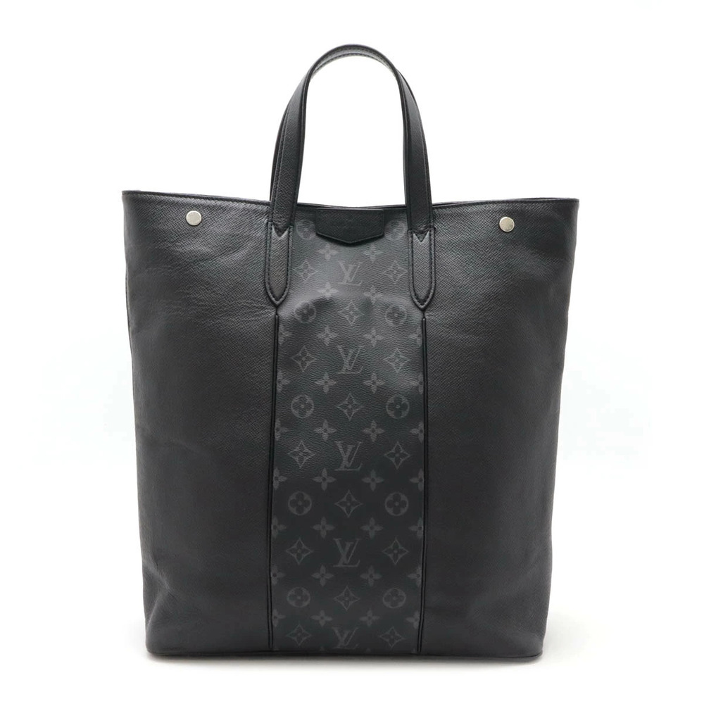 LOUIS VUITTON Taigarama Eclipse Black City Tote Bag Vertical Shoulder Strap